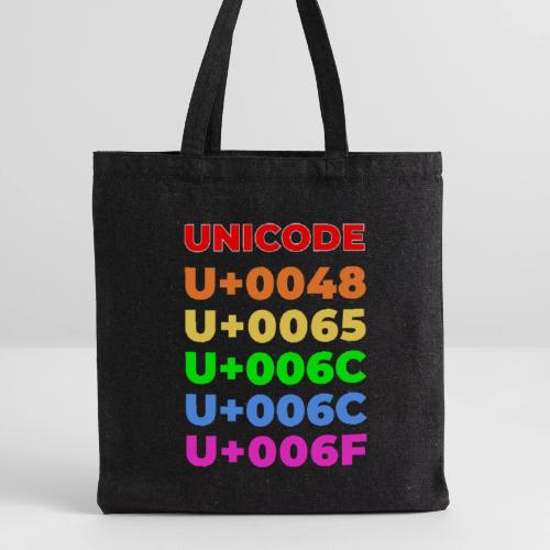Hello, in unicode - Recycled Tote Bag