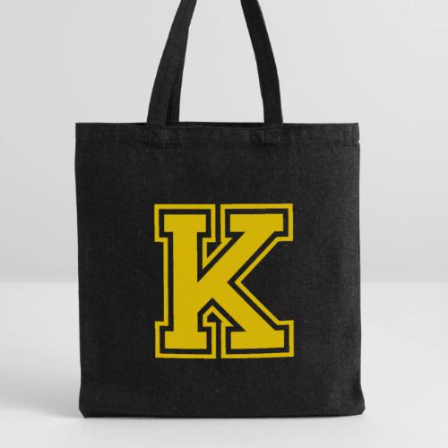 Letter k – Capital Athletic Alphabet Monogram - Recycled Tote Bag