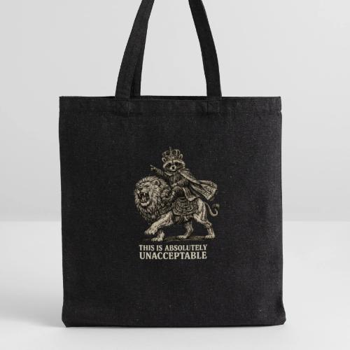 Funny Raccoon King Riding Lion Vintage Meme Art - Recycled Tote Bag