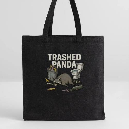 Trashed Panda – Funny Drunk Raccoon Cartoon - Recycled Tote Bag