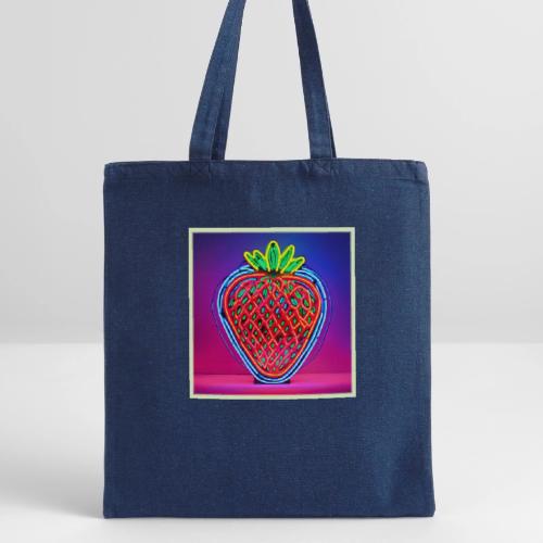 Vibrant Strawberry Neon Sign - Recycled Tote Bag