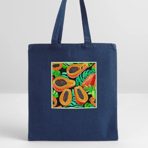Papaya and Leaves Fresh Pattern - Recycled Tote Bag