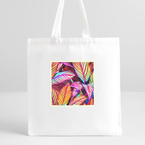 Striped Neon Leaves Design - Recycled Tote Bag