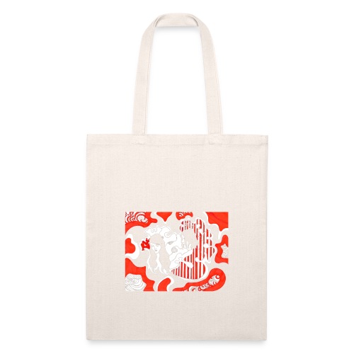 white red white - Recycled Tote Bag