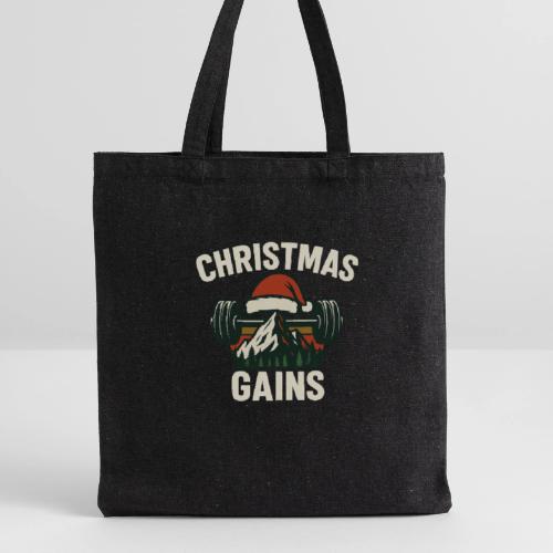Christmas Gains – Santa Barbell Power - Recycled Tote Bag