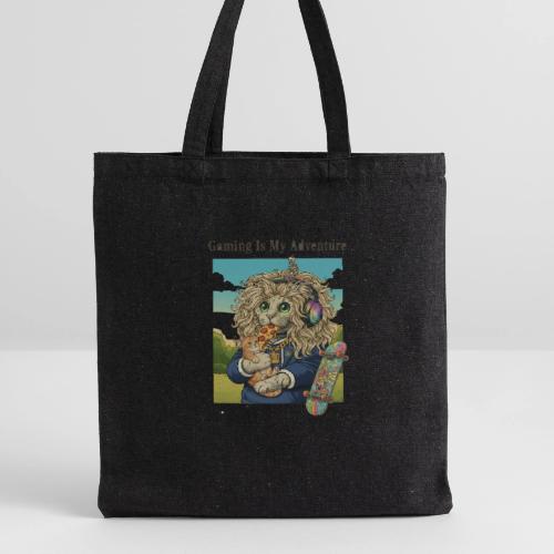 Gaming Cat Adventure: Pizza & Skates - Recycled Tote Bag