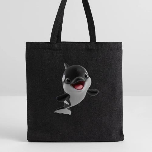 Smiling Cartoon Baby Orca - Recycled Tote Bag