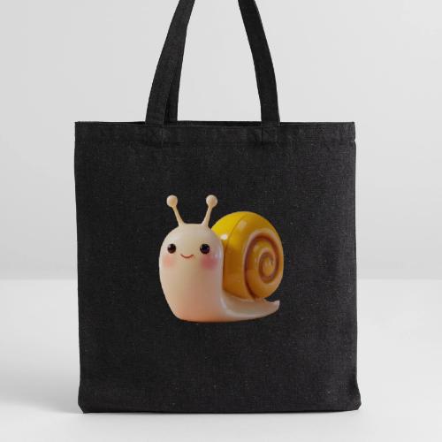 Sweet Cartoon Baby Snail Full of Joy - Recycled Tote Bag
