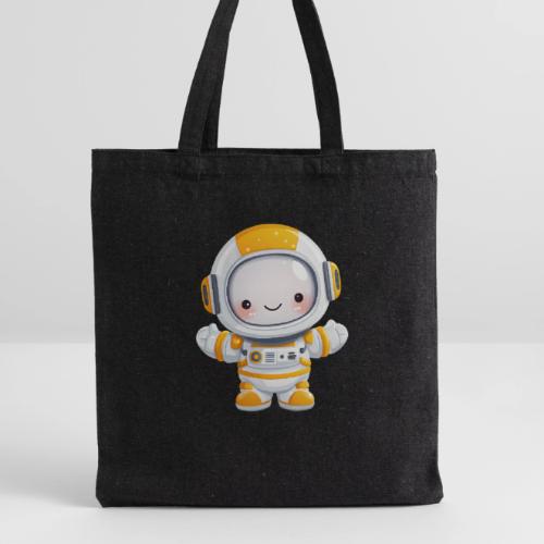 Cute Cartoon Baby Astronaut in White and Yellow - Recycled Tote Bag