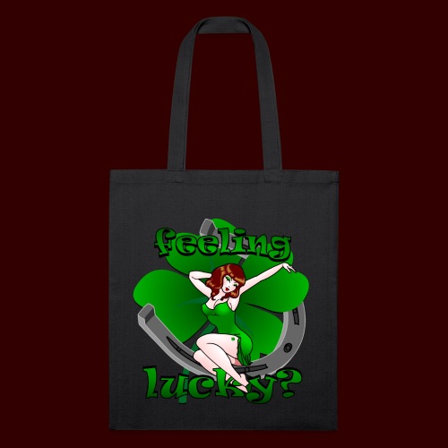 St Patrick's Lucky Pin Up Girl Art - Recycled Tote Bag