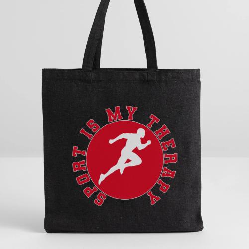 Sport Is My Therapy – Running Motivation Badge - Recycled Tote Bag