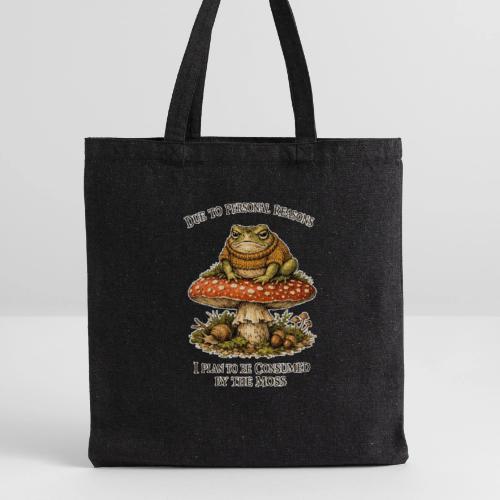 Frog Consumed by Moss Cottagecore Aesthetic - Recycled Tote Bag