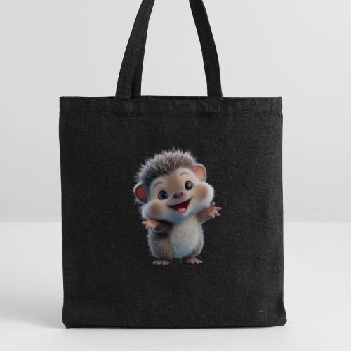 Playful Cartoon Hedgehog with Joyful Pose - Recycled Tote Bag