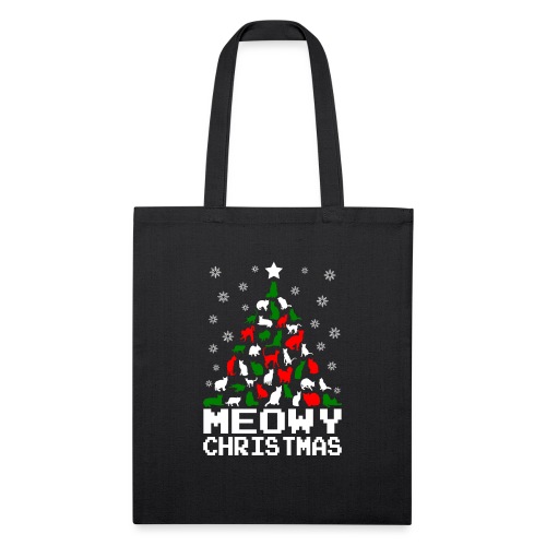 Meowy Christmas Cat Tree Ugly - Recycled Tote Bag