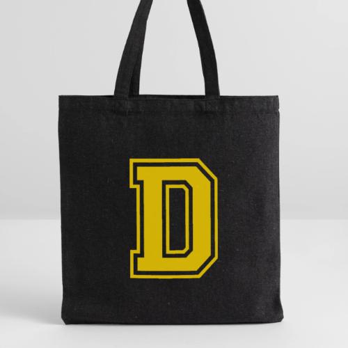 Letter D – Capital Athletic Alphabet Monogram - Recycled Tote Bag