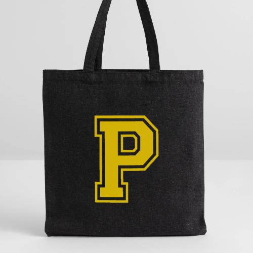 Letter P – Capital Athletic Alphabet Monogram - Recycled Tote Bag