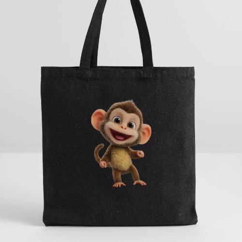 Happy Baby Monkey Standing - Recycled Tote Bag
