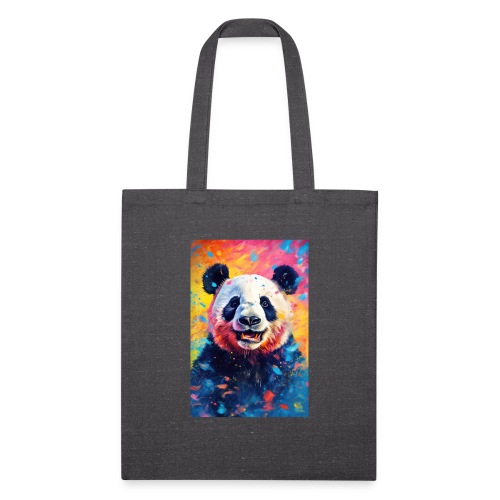 Paint Splatter Panda Bear - Recycled Tote Bag
