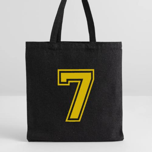 Number 7 in a classic athletic collegiate font - Recycled Tote Bag