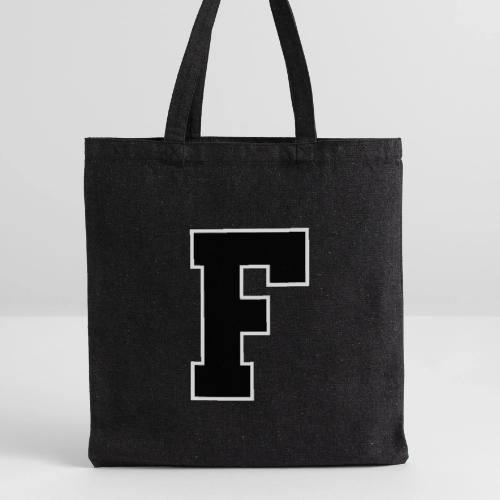 Varsity Letter F Athletic Monogram - Recycled Tote Bag