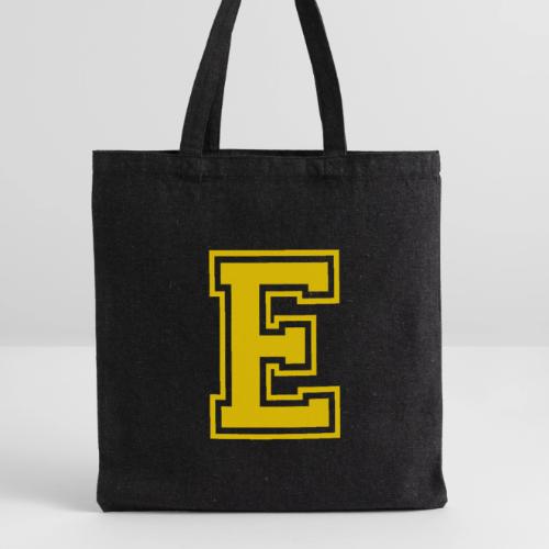 Letter E – Capital Athletic Alphabet Monogram - Recycled Tote Bag