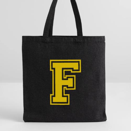 Letter F – Capital Athletic Alphabet Monogram - Recycled Tote Bag