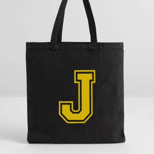Letter J – Capital Athletic Alphabet Monogram - Recycled Tote Bag