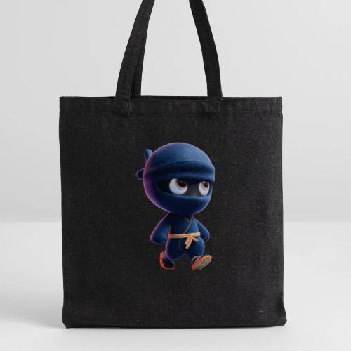 Playful Cartoon Baby Ninja Walking Happily - Recycled Tote Bag