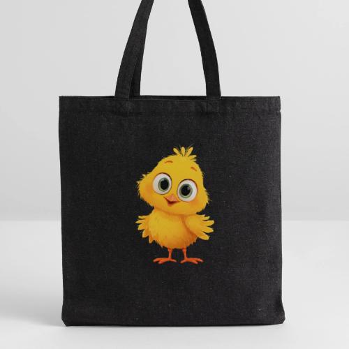 Sweet Yellow Cartoon Chick with Joyful Smile - Recycled Tote Bag