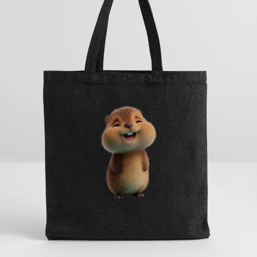 Joyful Cartoon Baby Beaver - Recycled Tote Bag
