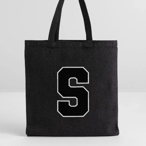 Varsity Letter S Collegiate Alphabet Art - Recycled Tote Bag