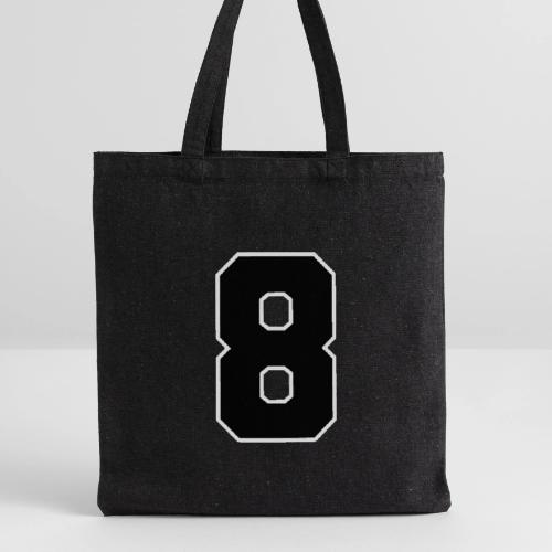 Varsity Number 8 College Style - Recycled Tote Bag