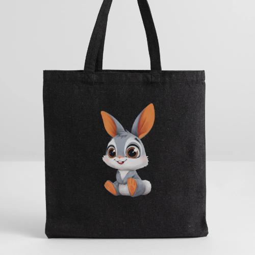 Multicolor Baby Rabbit Cartoon Sitting - Recycled Tote Bag