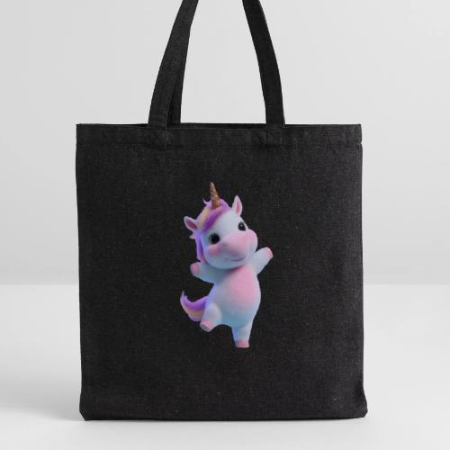 Cute Cartoon Unicorn Dancing Joyfully - Recycled Tote Bag