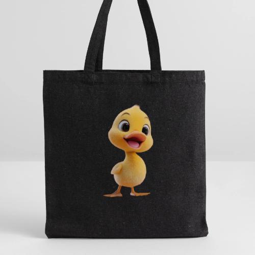 Bright Yellow Baby Duck Smiling - Recycled Tote Bag