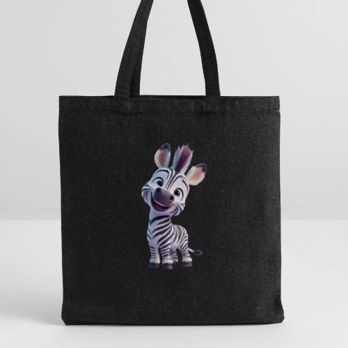 Playful 3D Baby Zebra Smiling Brightly - Recycled Tote Bag