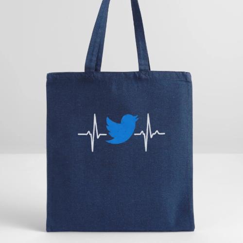 Social Media Heartbeat Blue Bird Graphic - Recycled Tote Bag