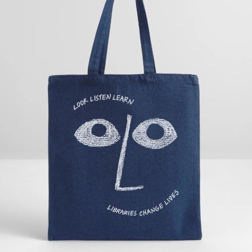 Vintage ALA: Libraries Change Lives Face - Recycled Tote Bag
