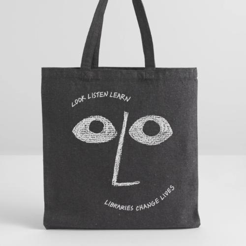 Vintage ALA: Libraries Change Lives Face - Recycled Tote Bag