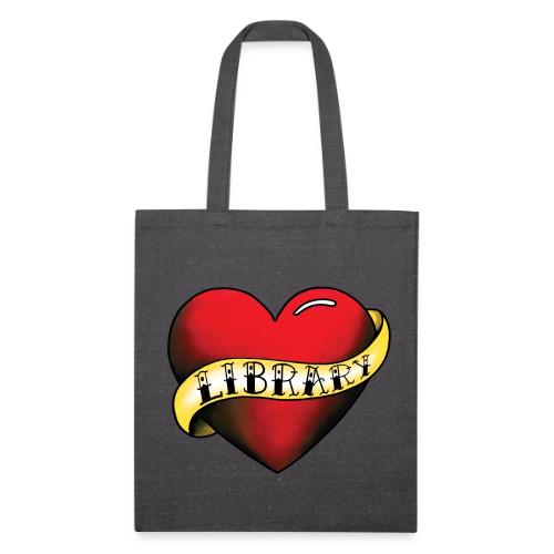I Love My Library Tattoo - Recycled Tote Bag