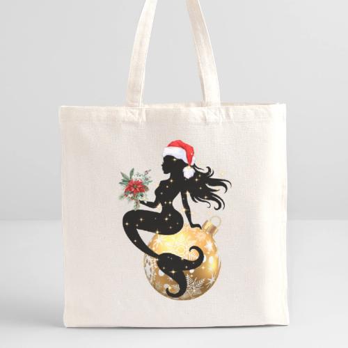 Merry Mermaid - Christmas Edition Design - Recycled Tote Bag