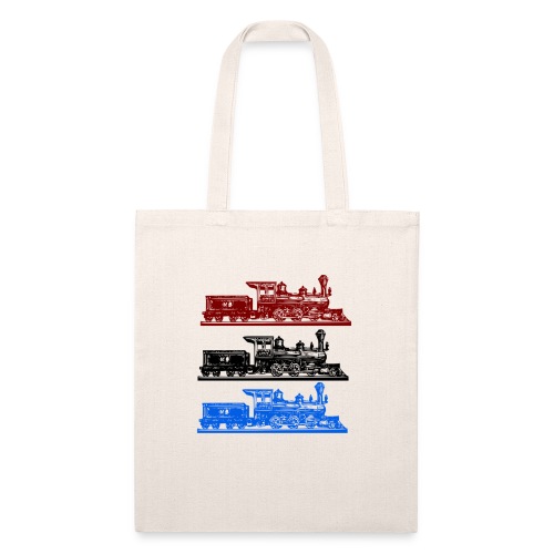 3 Steam Trains - Recycled Tote Bag