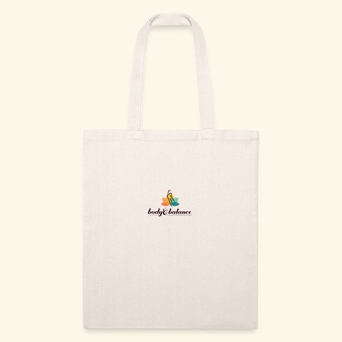 body and balance logo black text center - Recycled Tote Bag