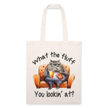 funny cat; cranky; sarcastic; cat lover; sassy - Recycled Tote Bag - natural - Front