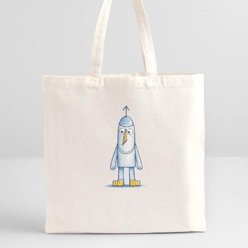 Funny Doodle Bird Character - Recycled Tote Bag