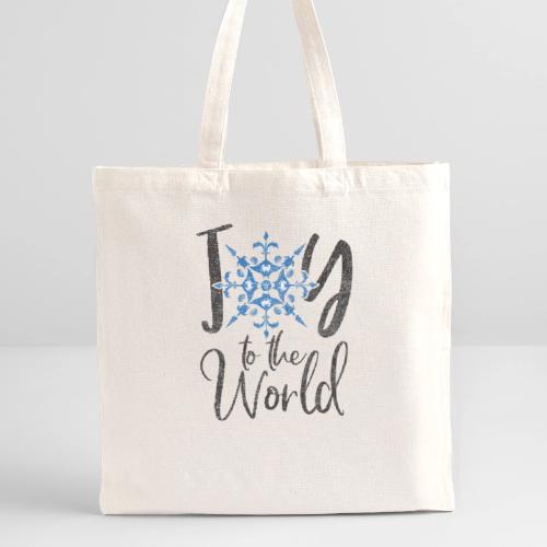 Joy to the World with a Snowflake | v - Recycled Tote Bag