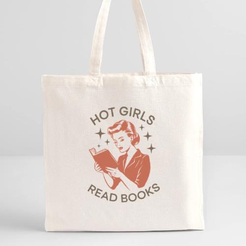 Hot Girls Read Books - Vintage Reader - Recycled Tote Bag