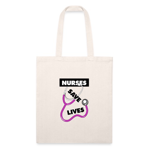 Nurses save lives pink - Recycled Tote Bag
