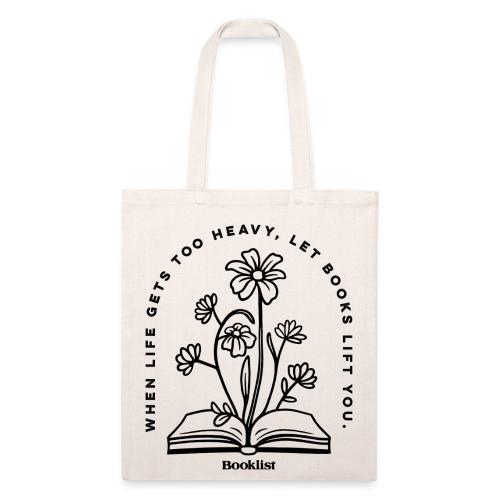 Booklist: Discover Reads That Lift You (flowers) - Recycled Tote Bag