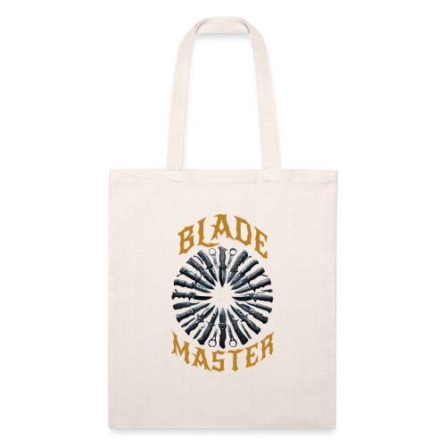 Blade Master with circular pattern of knives - Recycled Tote Bag